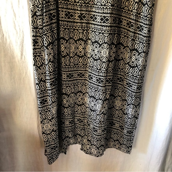 American Rag maxi skirt Black and Tan graphic pattern rayon crochet waistband XL - Picture 2 of 8